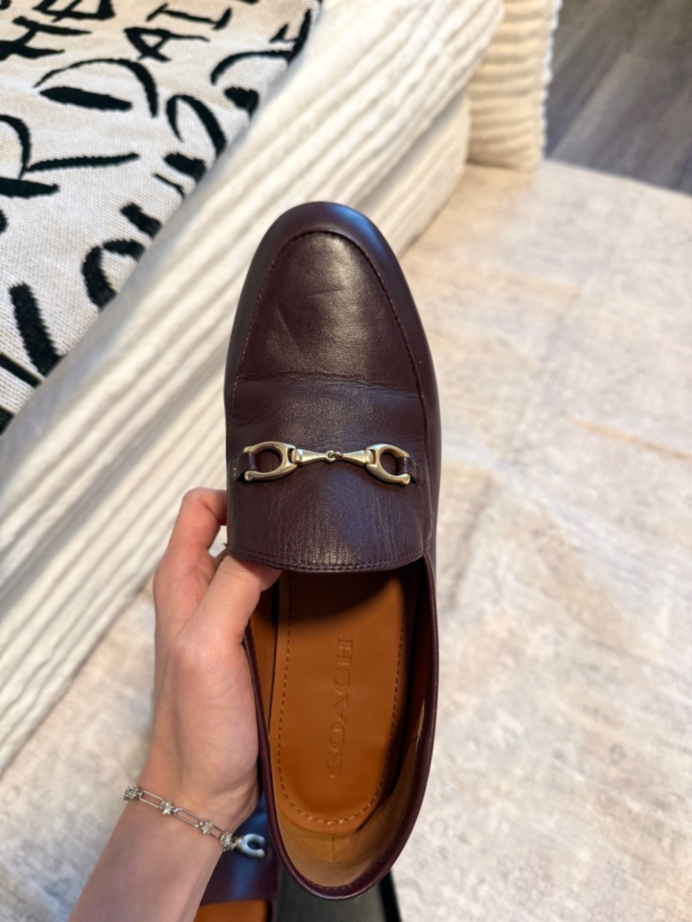 COACH Haley leather loafers | Wine burgundy | Size 7 - Picture 5 of 14